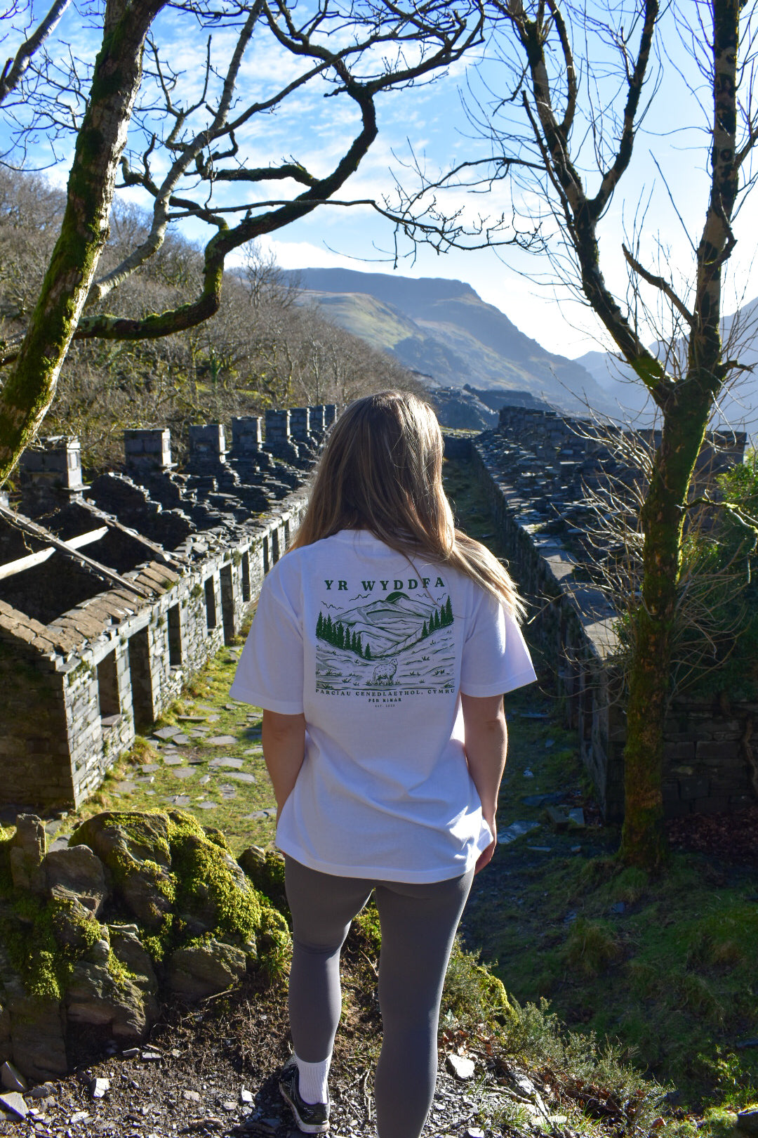 Yr Wyddfa Relaxed Fit Tee in White
