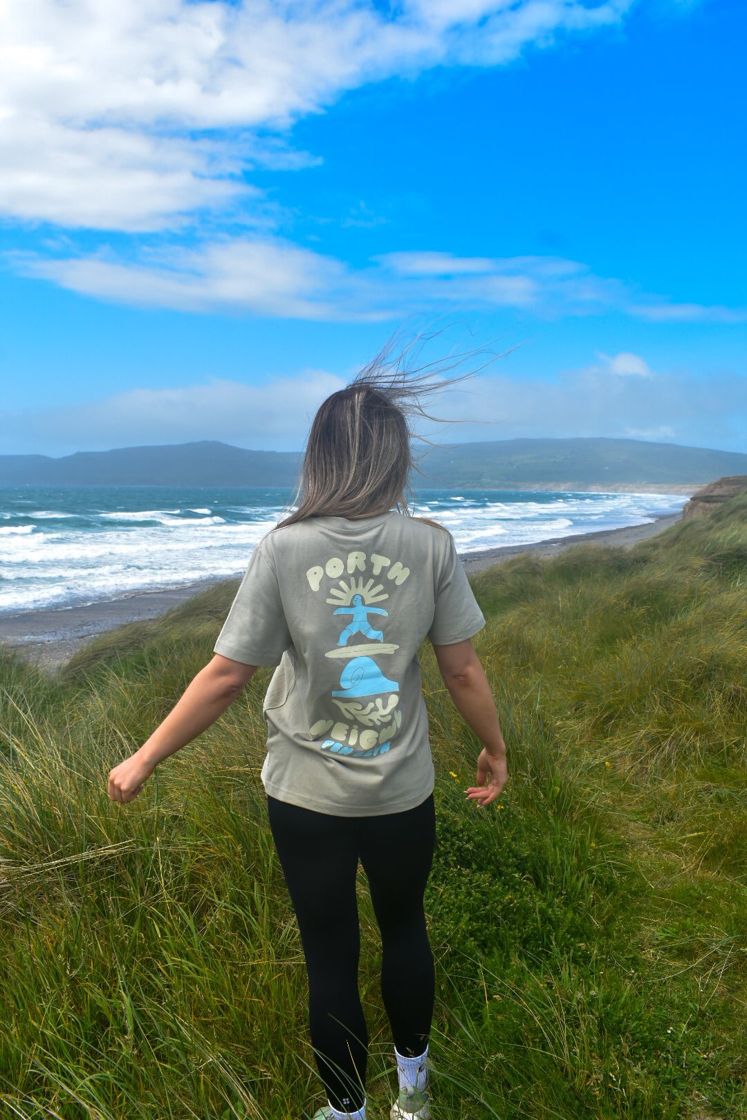 Porth Neigwl Relaxed fit Tee in Sandstone