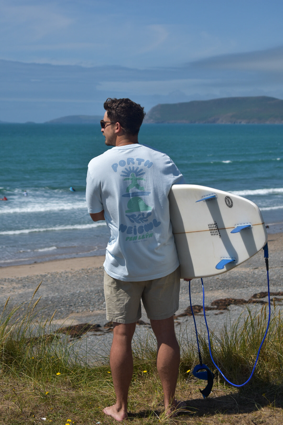 Porth Neigwl - Relaxed fit Tee in Tide Blue