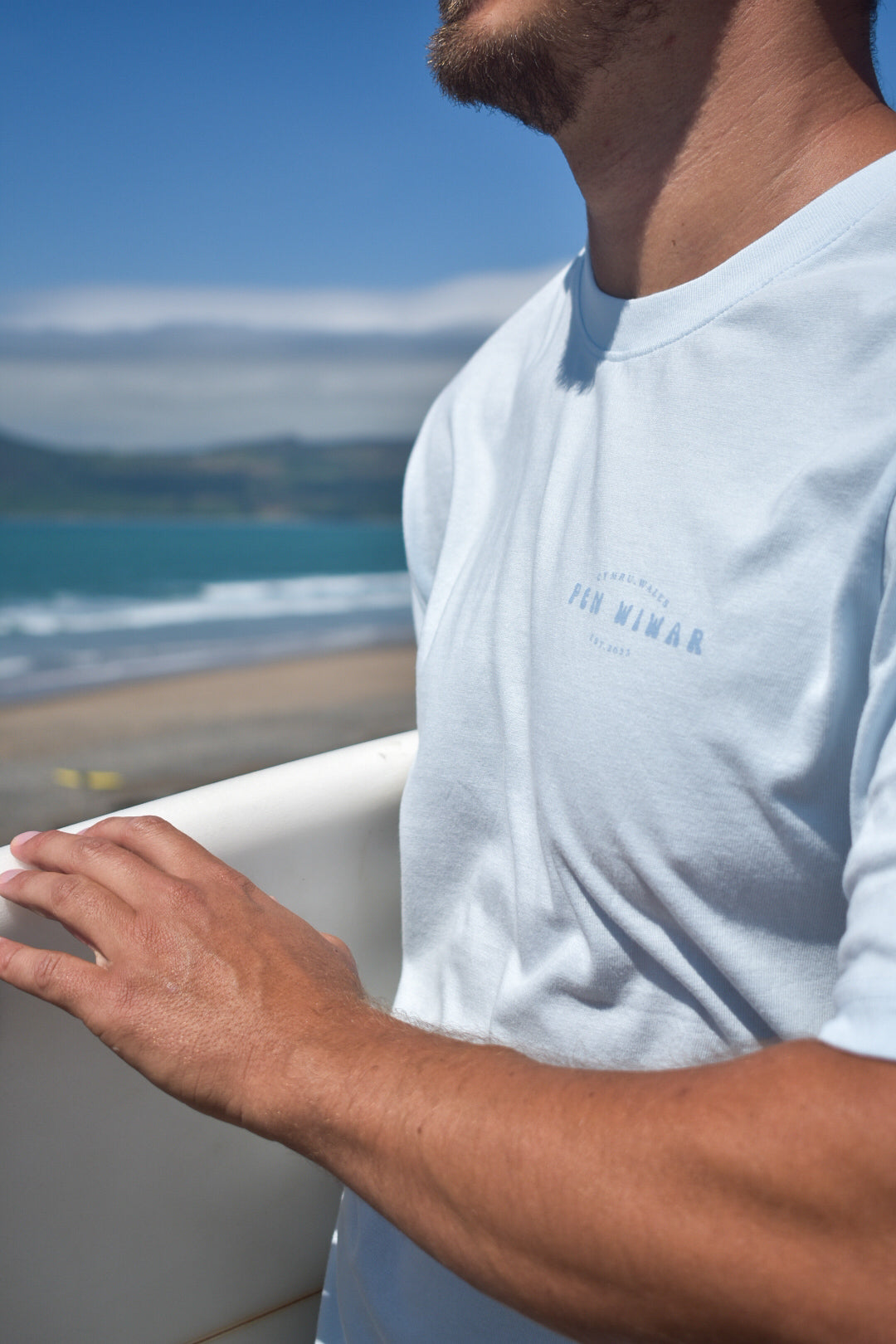 Porth Neigwl - Relaxed fit Tee in Tide Blue
