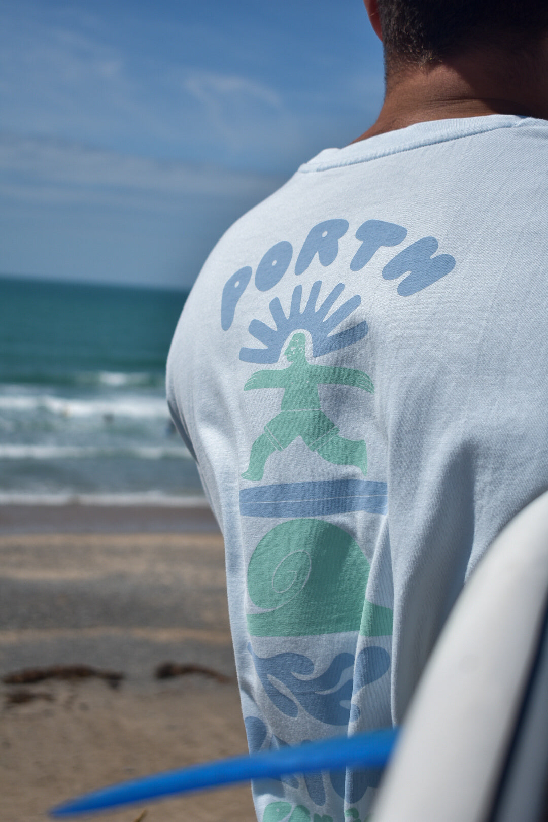 Porth Neigwl - Relaxed fit Tee in Tide Blue