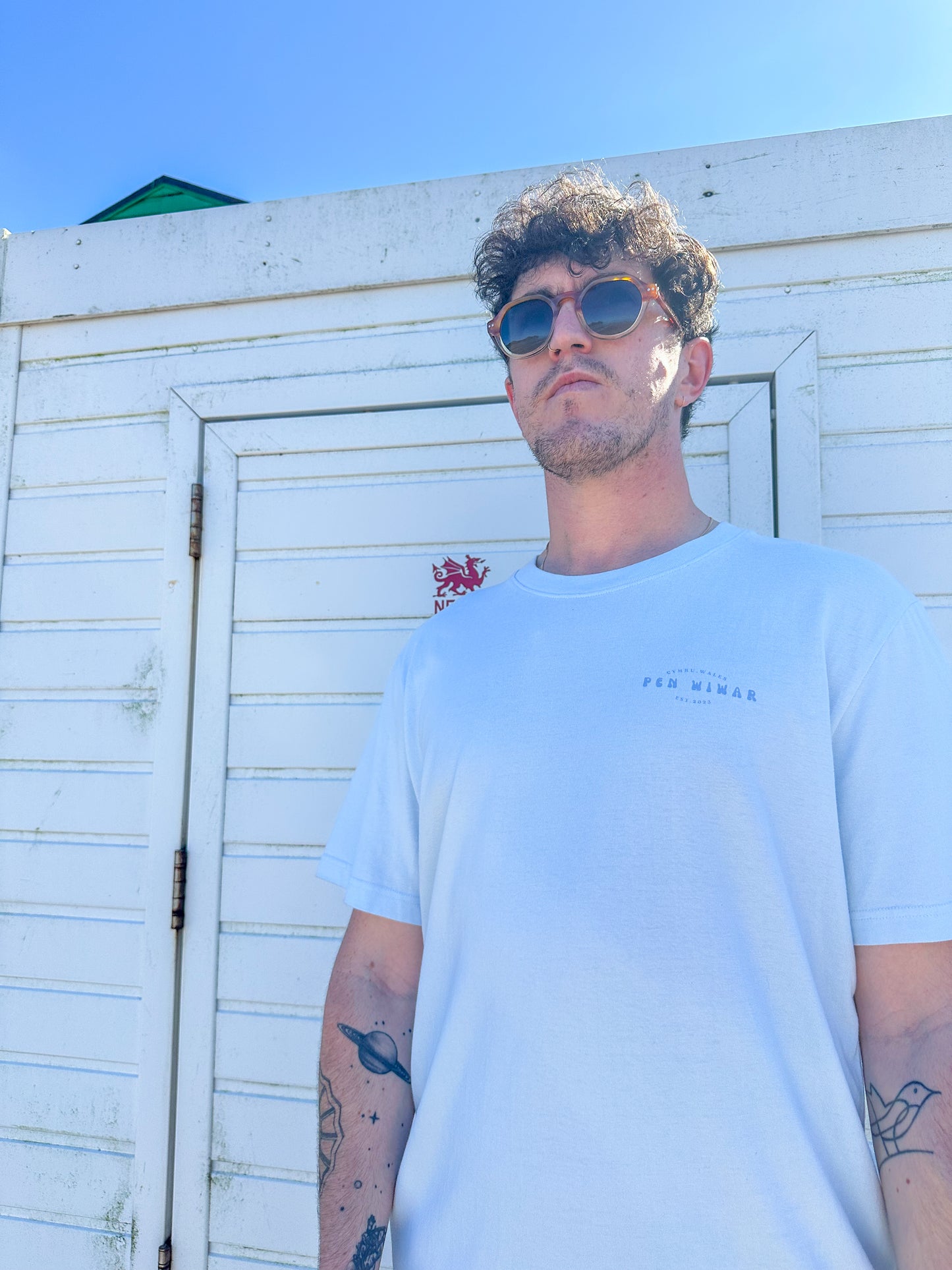 Porth Neigwl - Relaxed fit Tee in Tide Blue