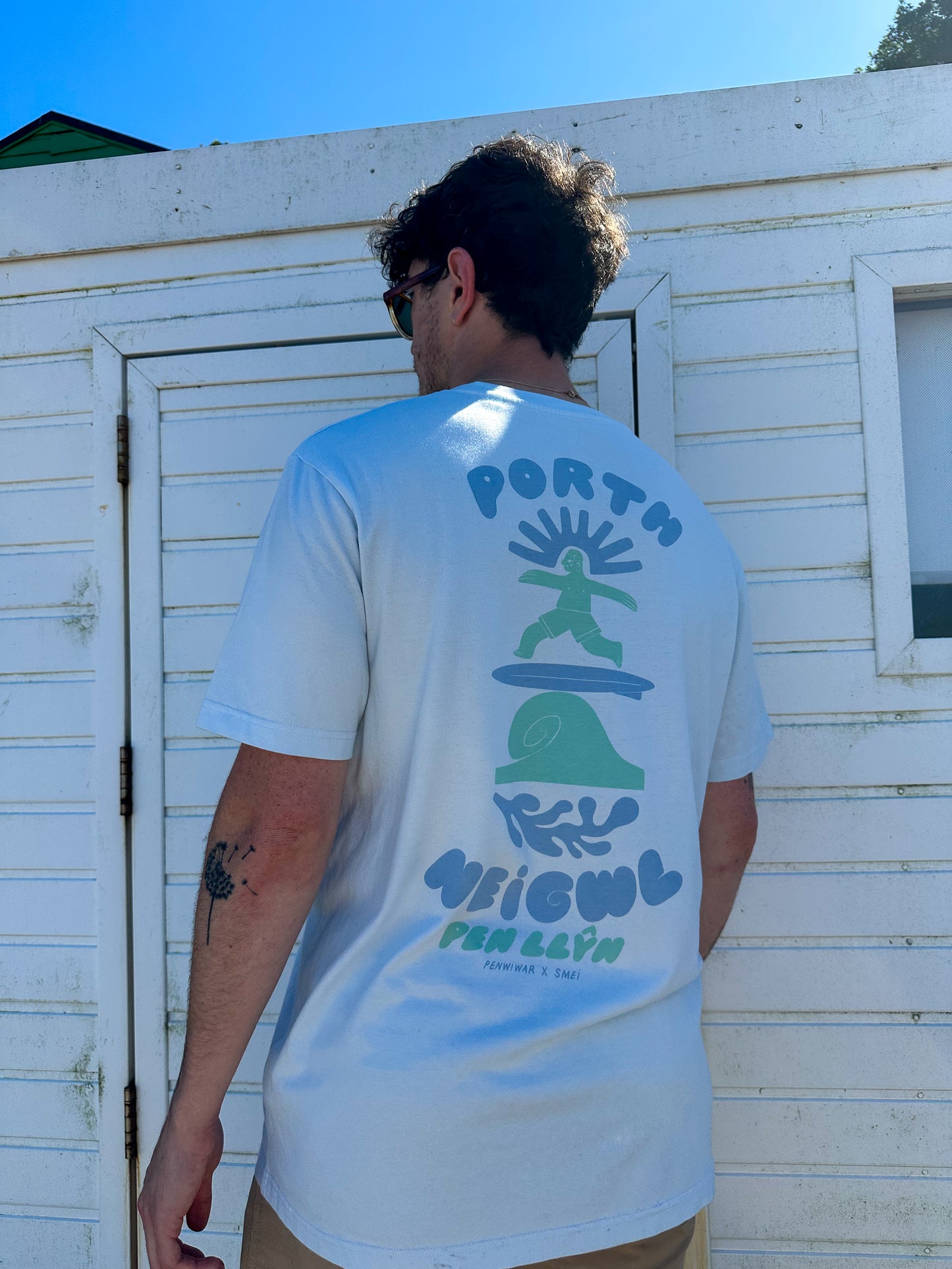 Porth Neigwl - Relaxed fit Tee in Tide Blue