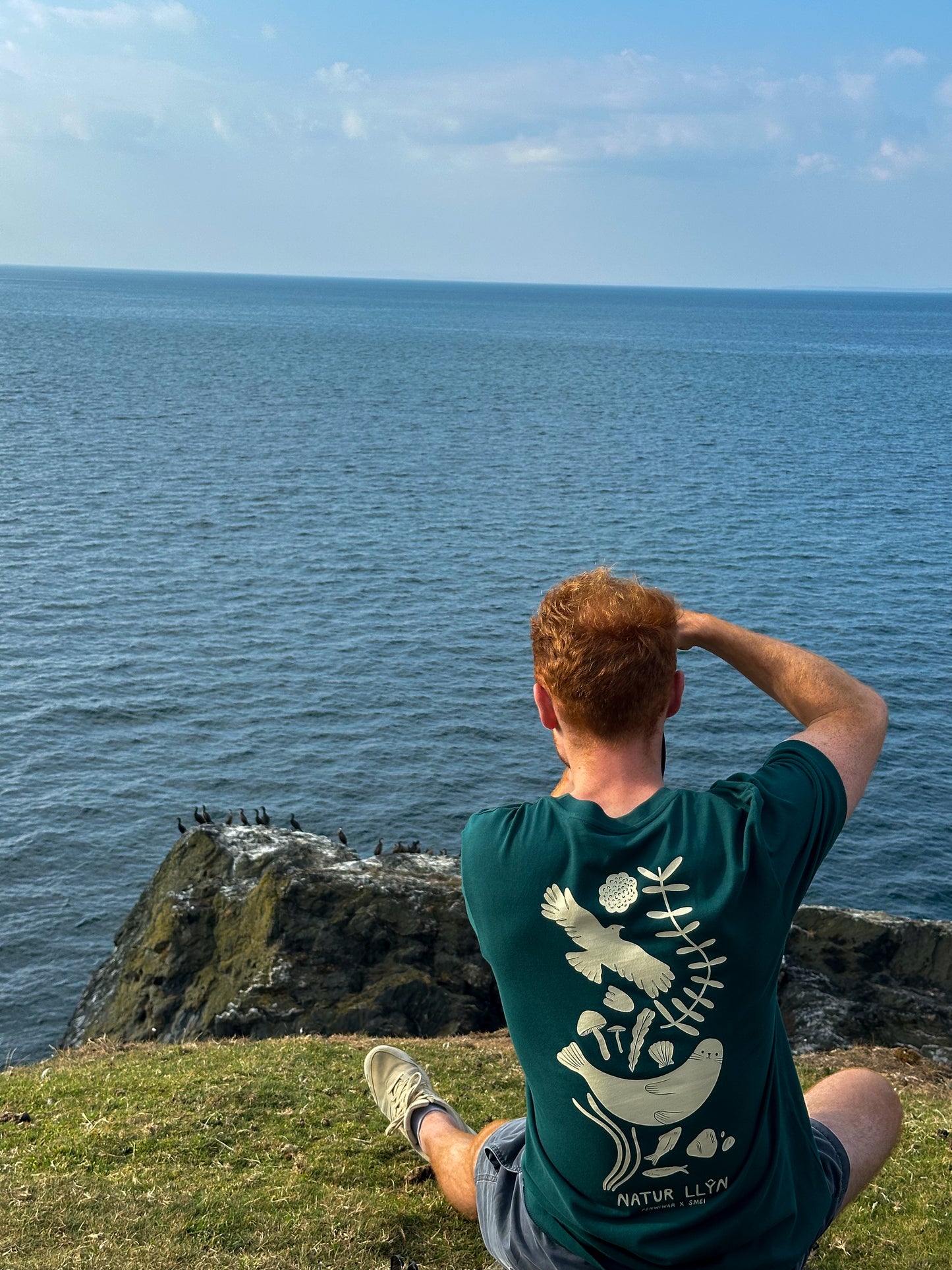 Natur Llŷn Relaxed Fit Tee in Fern Green