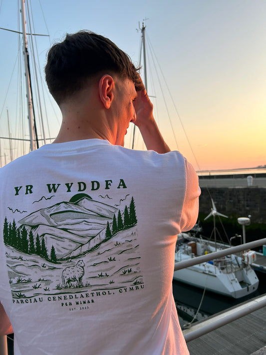 Yr Wyddfa Relaxed Fit Tee in White