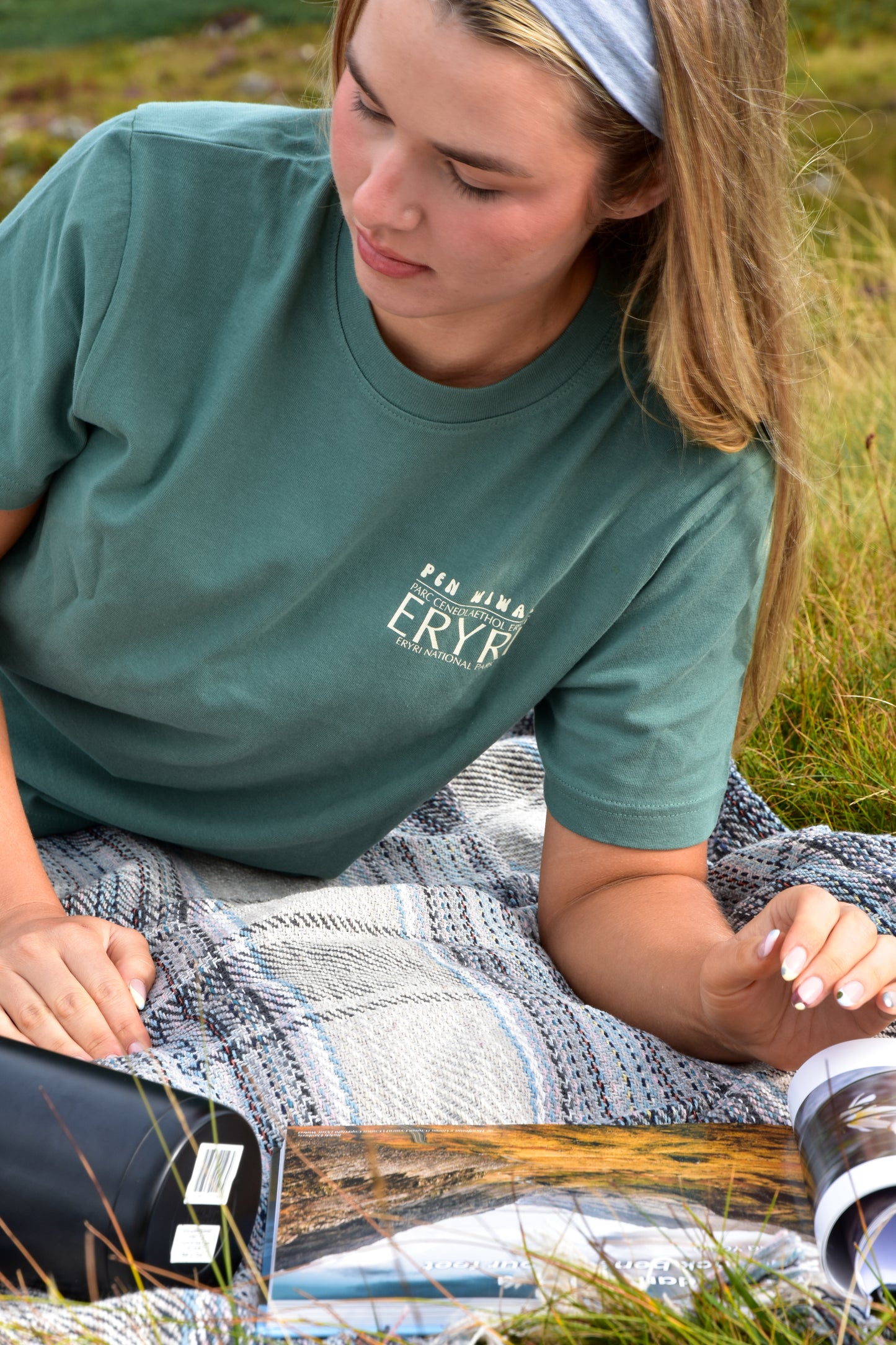 Eryri Collab 75 T-shirt in Moss Green