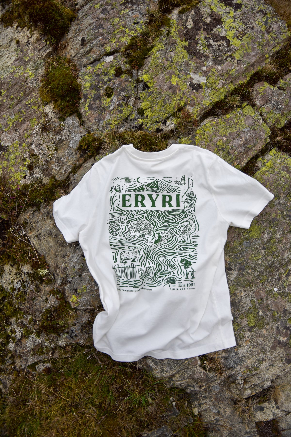 Eryri Collab 75 T-shirt in Off-White