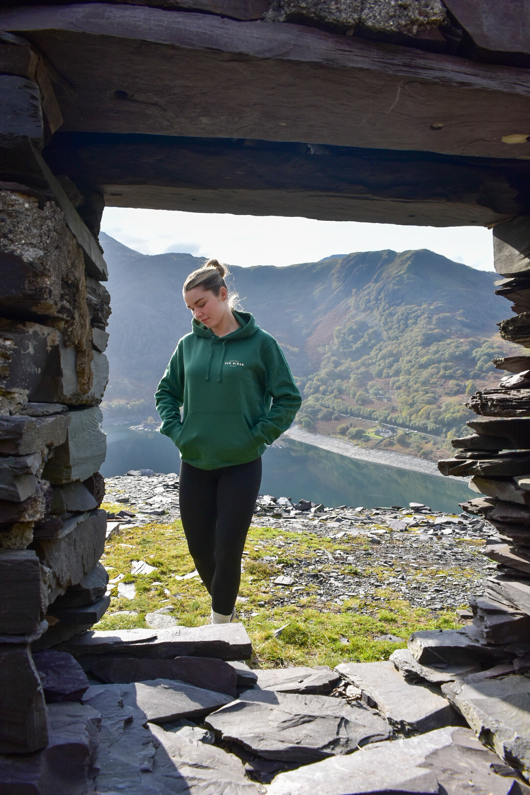 Eryri hoodie in Fern Green