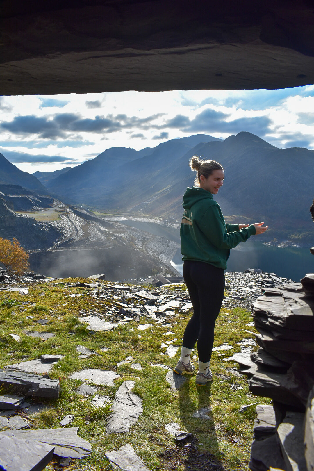 Eryri hoodie in Fern Green