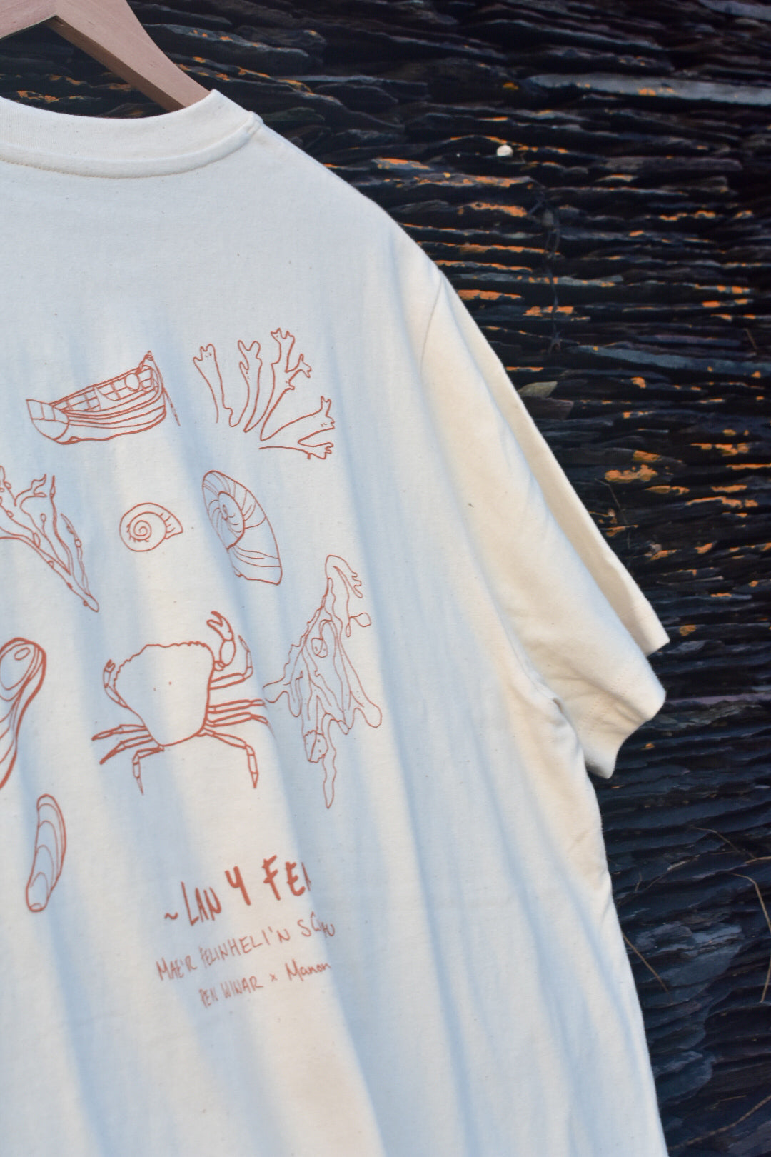 Lan y Fenai Relaxed fit Tee in Natural