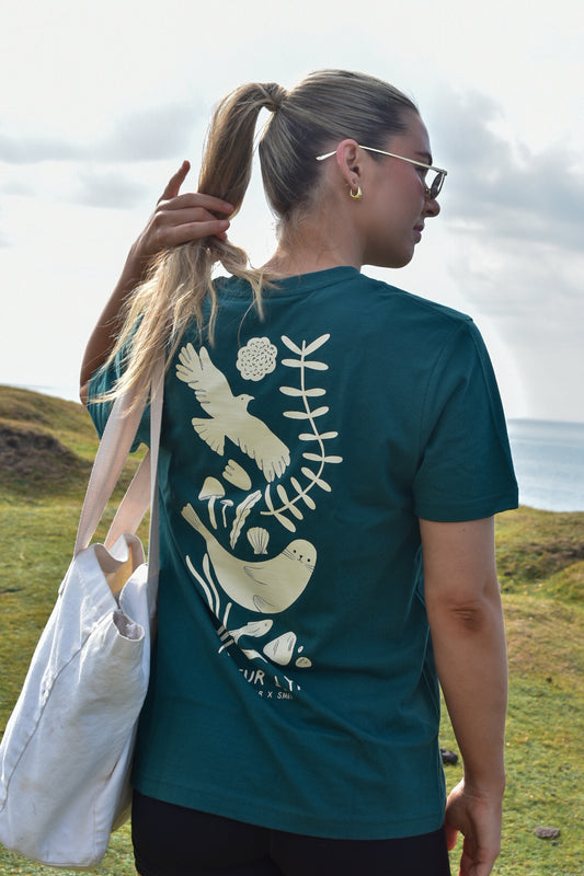 Natur Llŷn Relaxed Fit Tee in Fern Green